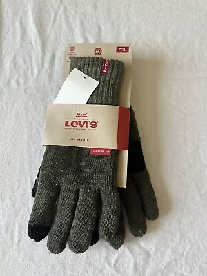 NWT Levi's Max Warmth Comfort Fit Men's Heat Retention Easy Texting Knit Gloves • $10