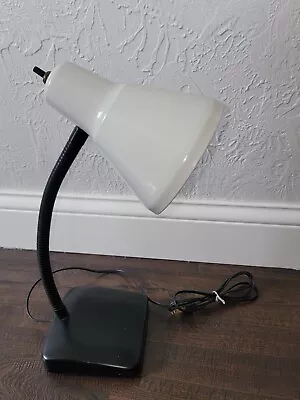 VTG Midcentury Modern Gooseneck Adjustable Desk Office Wall Lamp Beige Works • $39.99