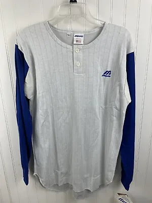 Vintage 1980s Mizuno Men’s Blue Crewneck Baseball Shirt Authentic Sport Large • $38