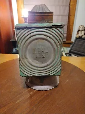 Antique Vintage 10.5  Miller Simplex Ideal No. 2 Primitive Tin Oil Lantern NICE • $31.95