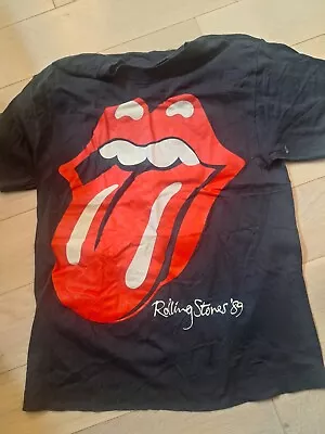 VINTAGE OFFICIAL MERCH Rolling Stones Steel Wheels Tour 1989 Shirt Size Large  • $75