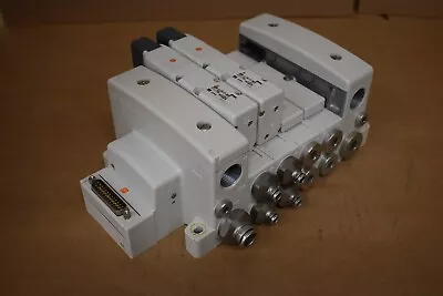 SMC Solenoid Valve Manifold W/ (2) Pneumatic ISO Valves VSR8-4-FG-S-3VZR • $100