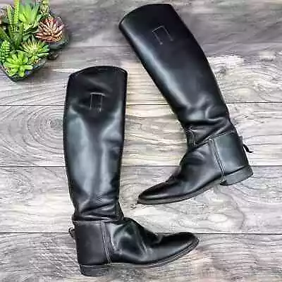 VTG Marlborough Equestrian Riding Tall Boots Black Leather 18” 1592LB UK 6.5  • $89