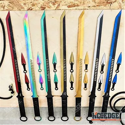 27  NINJA SWORD TANTO Machete + 2  Knife Full Tang Tactical Blade Katana • $30.35