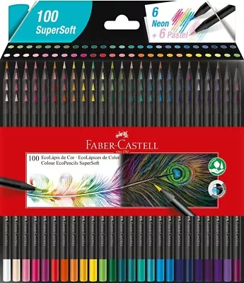 Faber Castell Colored Pencils Super Soft Set Of 100 Round Water Soluble Pencil • $128.25