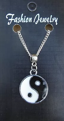 Yin Yang Pendant Necklace 18  Or 24 Inch Tao Dao Pinyin Yīnyáng Daoism Taoism • £3.99