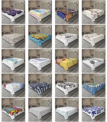 Ambesonne Father's Day Flat Sheet Top Sheet Decorative Bedding 6 Sizes • $34.99