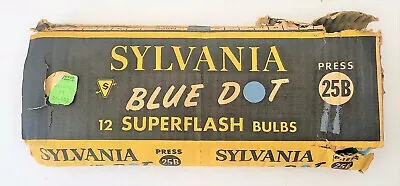 Sylvania Blue Dot Press 25B Vintage Camera Photo Flash Bulbs Box Of 12 • $16.99