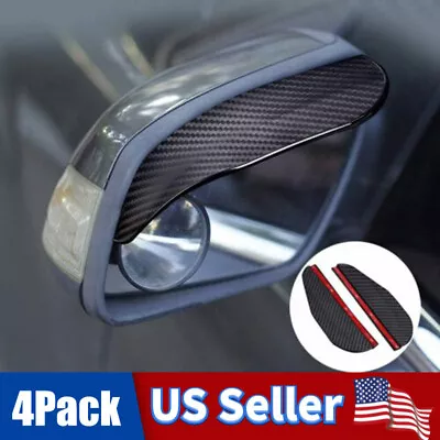 $5.98 • Buy 2-Pack Carbon Fiber Car Rear View Side Mirror Rain Board Eyebrow Guard Sun Visor