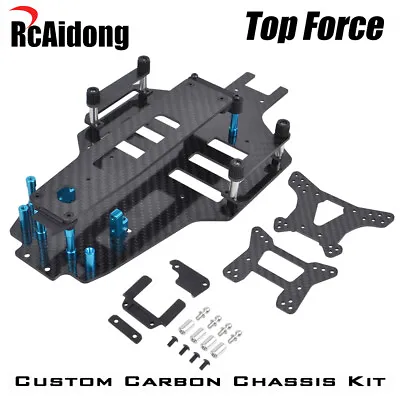 Carbon Chassis Conversion Upgrades Kit For Tamiya Top Force EVO. 4WD Buggy Car • $89.99