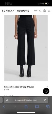 $75 • Buy Scanlan Theodore Sateen Cropped W/ Leg Trouser. Size 10 Colour Khaki