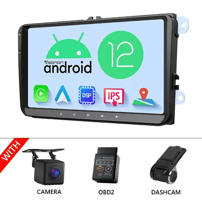 CAM+OBD+DVR+VWA12 Fit VW Passat B6 9  IPS GPS Navi Car Radio Stereo Android 12 • $248.24