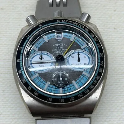 Seiko Watch ALBA AKA BULLHEAD Chronograph V657-6060 Blue Dial From JP • $199.99