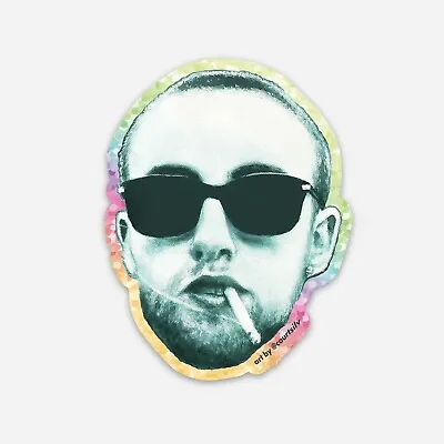 3  HOLOGRAPHIC MAC MILLER HEAD DIE CUT STICKER Of My Painting HOLO MOST DOPE RAP • $3