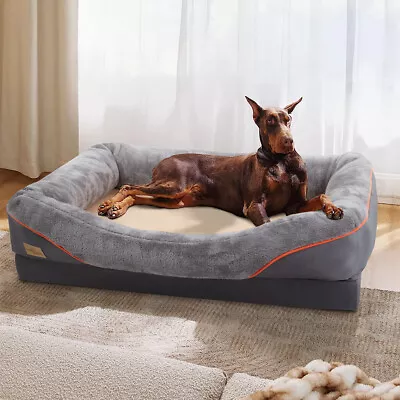Large Orthopedic Dog Bed Waterproof Sides Bolstered Dog Bed Living Room Lounger • $89.93