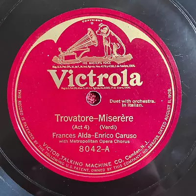 VICTROLA 8042 Frances Alda/Enrico Caruso 12  78rpm Trovatore-Miserere • $10.60