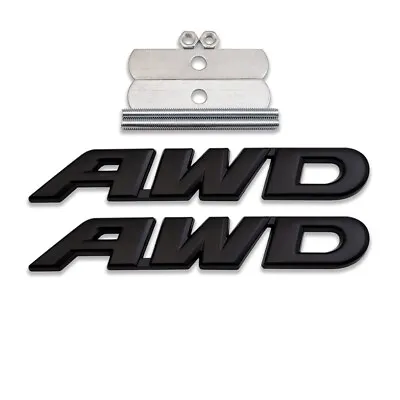 Black Metal AWD Logo Grille Emblem + All-Wheel Drive Bagde Car Lid Sticker Decal • $13.99