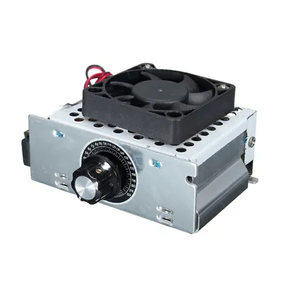4000W AC 0-220V SCR Voltage Variable Motor Speed Controller Regulator W / Fan • £13.78