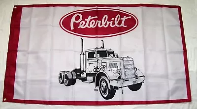 Peterbilt Flag Banner 3'x5' Sign Vintage Semi Truck Mack Man Cave Garage Shop • $14.94