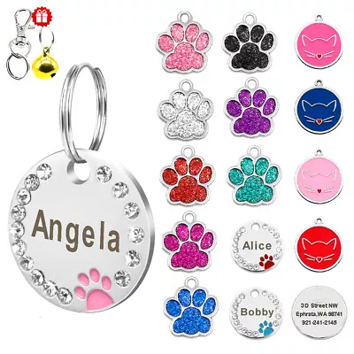 Custom Dog Tag Engraved Pet Dog Collar Accessories Personalised Cat Puppy ID Tag • $6.59