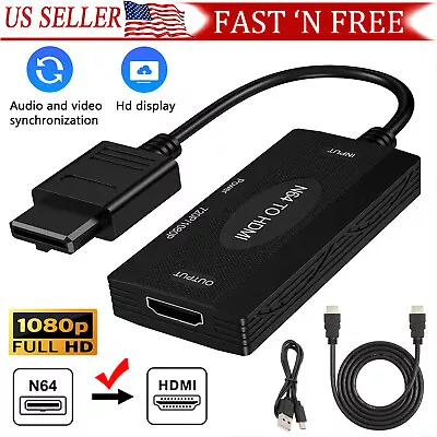 N64 To HDMI Converter Adapter 1080p HD Cable For Nintendo Gamecube NES SNES N64 • $6.99