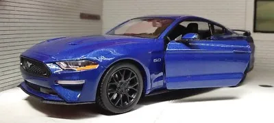 Ford Mustang 2018 Blue 3.7 5.0 V8 GT Diecast Super 1:24 Scale Model Car 79352 • $66.81