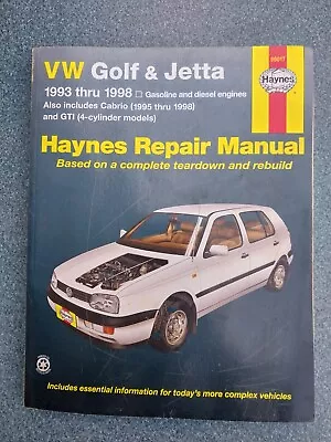 Haynes 96017 Volkswagen Service Manual Golf & Jetta 1993-1998 Gas & Diesel • $9.99