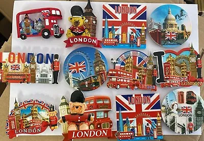 3D Ceramic London British England ICONS Souvenir Fridge Magnets Multipack UK  • £5.99