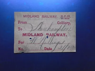 Midland Railway Wagon Label. Hardwick Colliery - Shirehampton. Feb 1912. • £2.99