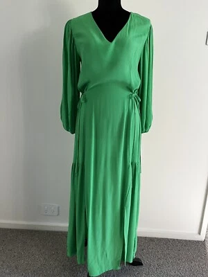 $39 • Buy NWOT Green NEXT UK Maxi Dress 3/4 Sleeve V Neck, Size Women’s 8