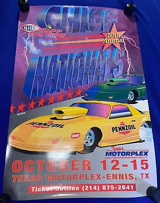 Vintage 1996 NHRA 10th Ann. Chief Nationals RACE POSTER 24x36in Texas Motorplex • $17.49