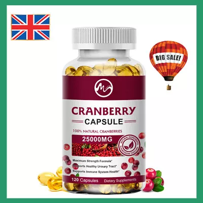 120Caps Cranberry Extract Capsules Urinary System Health Potent Antioxidant • £13.86