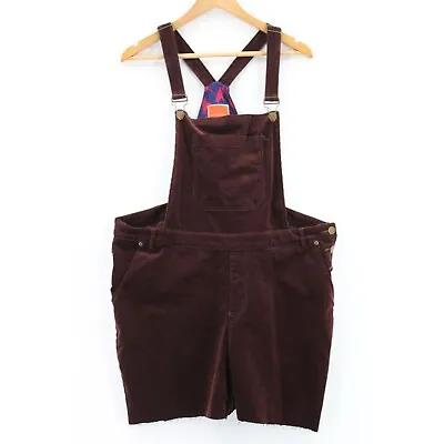 Modcloth Overalls Shorts Womens Dark Brown Customized Fall Potluck Size 1X • $16.25