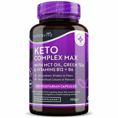 Keto Diet 120 Capsules MCT Oil Green Tea Vit B6 B12 - Fat Burner & Weight Loss • £18.99