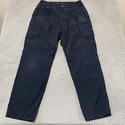 5.11 Tactical Pants Mens 34x32 Navy Blue Cargo Ripstop Tac 143 • $18.91