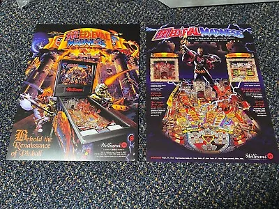 2 1995 Wms Factory Original Medieval Madness  Pinball Promo Flyers Uncirculated • $15