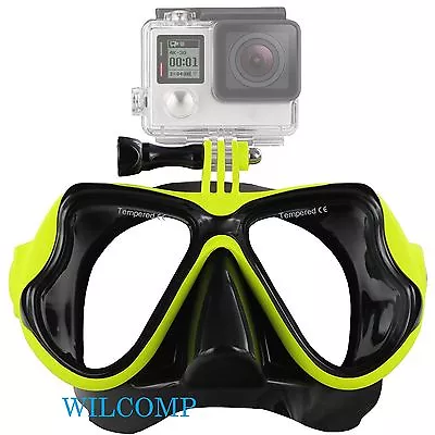 With GoPro Bracket Liquid  Silicone Mask For Snorkelling Scuba Diving WIL-DM-GPY • $26.95