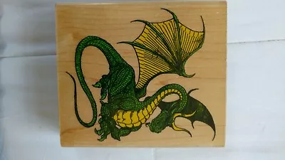 Inkadinkkado Flying Winged Dragon Wooden Rubber Stamp -- Used • $10.49