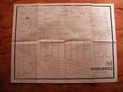 Model Aircraft Magazine Plan Thorobred A Vintage Contest Duration Model 42  Span • £6