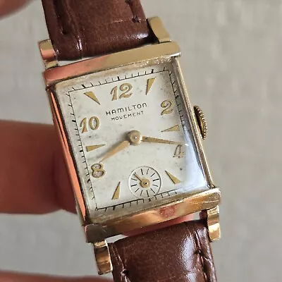 Vintage HAMILTON Men's Manual Winding Watch Cal.982 19Jewels 10K RGP 1930s • $215