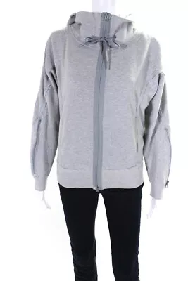 Adidas By Stella McCartney Womens Cotton Full Zip Long Sleeve Hoodie Gray Size S • $52.45