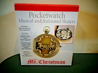 Mr Christmas Animated Musical Pocket Watch Clock Horse Sleigh Music Box • $119.99