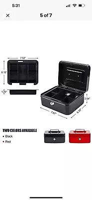 Kyodoled Medium Cash Box With Money Tray Small Safe Lock Key Drawer 7.87 X • $15