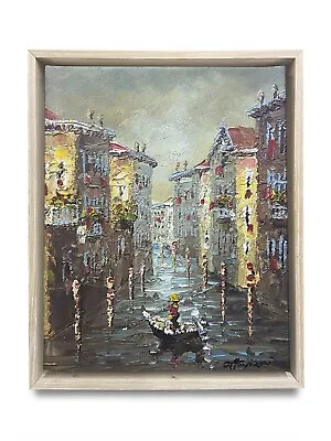 Hungryartist -NY Artist Venice Canal Original Oil Painting On Canvas 8x10 Framed • $79