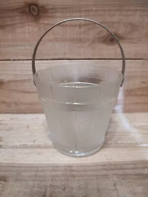 Vintage Ice Bucket Glass Looks Like Barrel With Handle • $15