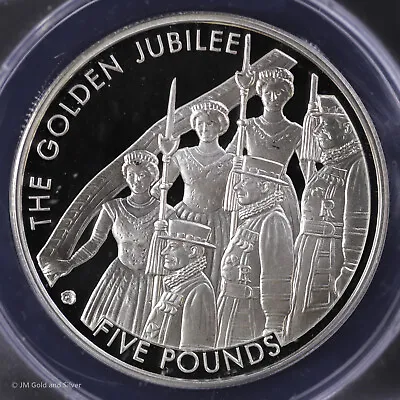2002 5LB Jersey Proof Silver 5 Pounds ANACS PF 69 DCAM PR Cameo Golden Jubilee • $69.95
