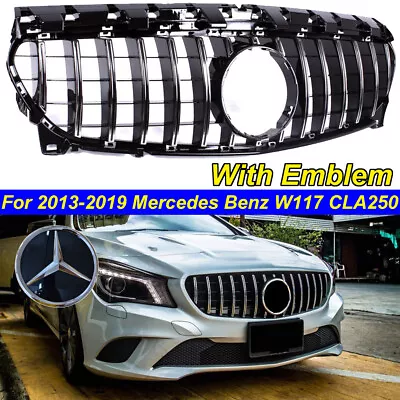 Front Grille For 2013-2019 Mercedes Benz W117 CLA250 CLA200 Chrome AMG W/Emblem • $114.95