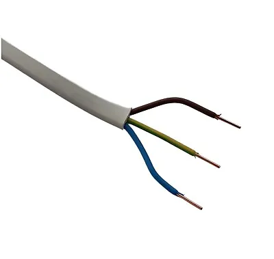 White Twin And Earth (T&E) 6193B Flat Electric Cable LSF All Cores Same Size • £132.99