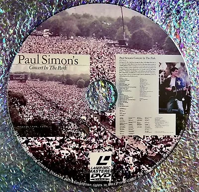 PAUL SIMON Concert In The Park DVD (1991) (Remastered From LaserDisc To DVD) • $16.99