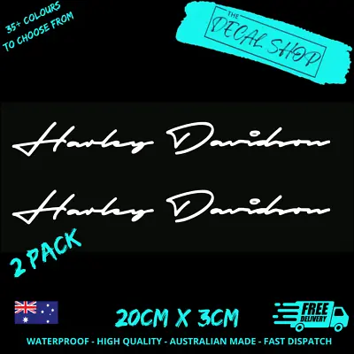 $8 • Buy 2 X Harley Davidson Fancy Font Style Motorcycle Vinyl Decal Tank Sticker Design 
